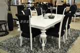 不可伸缩欧式新古典椅组合实象牙白色 品牌木餐桌其他抽组装餐厅