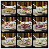 欧式纯白唐山骨瓷咖啡杯高档复古田园创意英式红茶杯碟子特价抢购