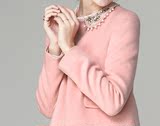 2015新款韩版外套女秋冬装仿羊毛妮子中长款大衣钉珠毛呢仿羊绒潮