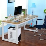 宜家简约书桌钢木双人电脑办公桌写字台学生桌简易电脑桌家用台式