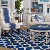 现代简约蓝色地毯欧式几何家用客厅地中海地毯大尺寸茶几沙发地垫