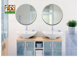 浴室镜子圆形卫浴镜壁挂洗手台镜子挂墙粘贴卫生间镜可定做 包邮