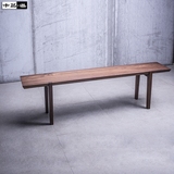 定制黑胡桃木长凳换鞋凳餐桌凳床尾凳纯实木卯榫条凳餐椅环保家具