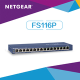 网件NETGEAR FS116P 16个100M（8个PoE 口）PoE 口桌面交换机