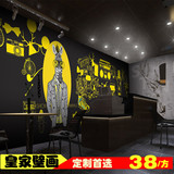 欧式斑马麋鹿大型壁画KTV酒廊服装店餐厅酒店时尚3D动物墙纸壁纸
