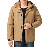 秋冬季男士立领夹克加厚款中年爸爸男装上衣茄克衫中老年商务外套