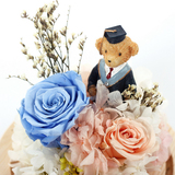 永生花玻璃罩礼盒苔藓小熊进口玫瑰花盒七夕生日结婚礼物空运包邮