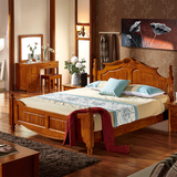 纯香柏木美式中式实木床1.5米1.8米双人床箱体气压婚床住宅家具