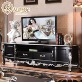 拉菲曼尼 欧式电视柜 新古典电视柜 雕花黑白色客厅地柜 TK002