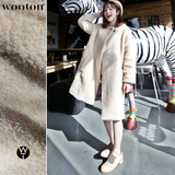 2015冬季韩版保暖羊羔毛绒外套仿皮草中长款加厚大衣百搭棉服女装