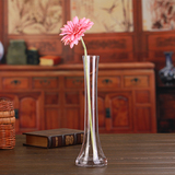 【天天特价】细口透明玻璃花瓶 欧式简约单只玫瑰花插餐桌摆件