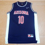 正品 NBA NCAA亚利桑那大学10号迈克-毕比男篮球服SW复古球衣深蓝