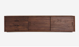 日式原木风格北欧家具北美特级黑胡桃木实木客厅柜定制电视柜子