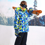 儿童滑雪服套装 冬 外套迷彩加厚户外冲锋衣男童女童防水外贸原单