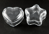 两款透明心形五角星水晶玻璃首饰盒/饰品盒/带盖子zakka杂货礼物