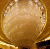 大型酒店工程水晶大堂灯豪华会所KTV售楼部大厅吸顶椭圆形灯定做