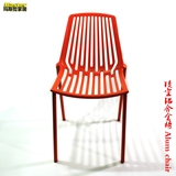 镂空铝合金椅 户外咖啡馆餐厅金属椅工业风堆叠条纹椅 Alum chair