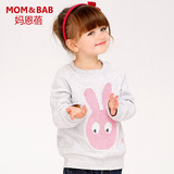 2016春季新款儿童上衣女童兔子图案长袖套头卫衣婴儿宝宝卫衣加绒
