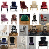 新古典餐椅 欧式椅子实木 影楼接待洽谈售楼处布艺休闲沙发椅子