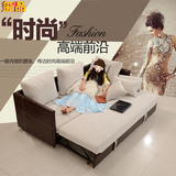 玺品 皮沙发床1.5米多功能可折叠单双人沙发床1.8米布艺沙发床2米