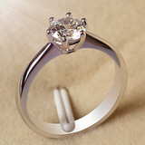 法泊雅 钻石珠宝饰品女戒指设计仿真钻戒 女婚戒指 女男情侣对戒