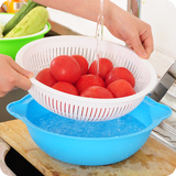 双层塑料洗菜盆漏盆厨房洗菜篮子水果篮沥水盆多功能沥水篮洗菜盆