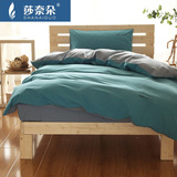 全棉磨毛加厚保暖床单被套宿舍单人床三件套1.2米纯棉简约素纯色