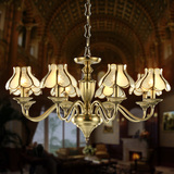 欧式全铜吊灯客厅灯 简约复古全铜灯洛克风格卧室餐厅铜吊灯