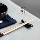lototo 陶瓷筷子架 日式和风创意餐具黑色瓷筷子架 酒店筷子托