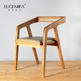 欧式实木扶手餐椅书房椅靠背椅子现代简约书桌椅子休闲椅子