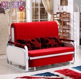 现代金属组装成人海绵植绒多功能沙发床可折叠拆洗单人双人包邮
