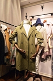 韩国代购2016秋装新款韩版女装中长款宽松双排扣 军绿风衣外套
