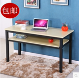 包邮书法桌宜家钢木台式电脑桌家用办公桌现代简约双层写字书桌子