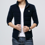 2015冬季韩版男士羽绒服潮男装修身短款青年立领夹克加厚保暖外套