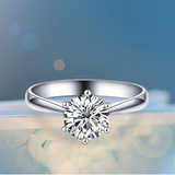钻戒男水晶结婚戒指一对刻字1克拉仿真钻石情侣对戒锆石银戒指女