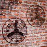 工业风酒吧墙饰创意复古壁挂家居客厅室内铁艺装饰时钟咖啡厅挂件