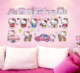 hellokitty猫墙贴纸卧室温馨儿童房卡通装饰背景墙壁贴纸可移除