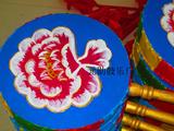 热巴鼓，藏族舞蹈鼓，牛皮鼓面，彩绘热巴鼓配鼓棒直径6 7 8 9寸