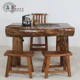 中式实木仿古樟木阳台茶桌椅组合 小户型功夫茶台茶几特价