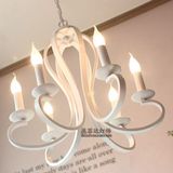 现代简约时尚田园地中海蜡烛LED吊灯 客厅餐厅卧室书房铁艺弯管