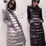 2015韩版冬装新款修身拼接棉衣中长款显瘦外套时尚过膝加厚棉服女