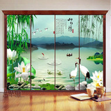 定制中国风风景玻璃贴膜客厅电视背景墙贴纸不透明衣柜移门贴窗贴