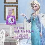 可爱紫色美式儿童女孩房卧室床头卡通冰雪奇缘艾莎安娜公主台灯