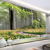 3D立体现代摄影风格森林墙纸客厅沙发卧室电视背景壁纸大型壁画
