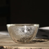 出口韩国日本玻璃杯品茗杯锤纹茶具喝茶杯功夫抹茶杯透明加厚