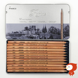 马可 D7001-12TN铁盒素描铅笔 原木杆高级绘图美术铅笔 线稿专用