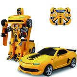 佳奇一键遥控变形自动变身金刚5大黄蜂汽车机器人黄蜂战神玩具