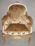 欧式沙发椅新古典休闲椅实木金箔单人豪宅奢华 法式雕刻书椅围椅