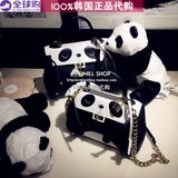 韩国代购BlingBlingSister恶搞小熊猫斜跨手提女包真皮包包凯莉包