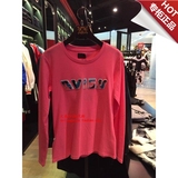 天龙Evisu代购 正品 新款 字母logo粉色长袖T恤 女WT15WWTL6000